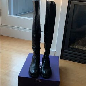 Stuart Weitzman 5050 Black Leather OTK boots